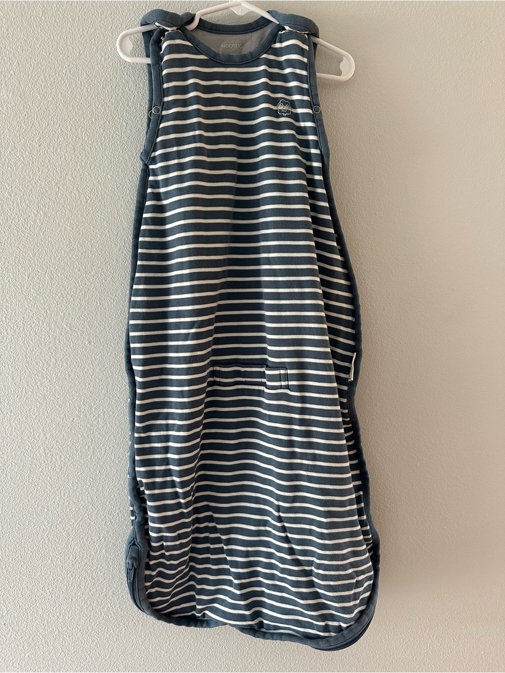 Woolino Striped Navy and White Sleep Sack 2-24 month